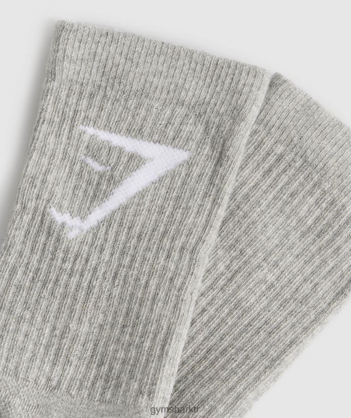 mürettebat çorabı 5pk 8H4J021086 Gymshark Aksesuarlar üniseks açık gri marn