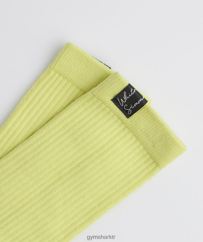 whitney tab ekip çorapları 1pk 8H4J021090 Gymshark Aksesuarlar üniseks deniz yosunu yeşili