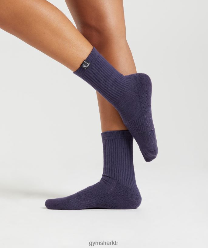 whitney tab ekip çorapları 1pk 8H4J021096 Gymshark Aksesuarlar üniseks çivit donanması