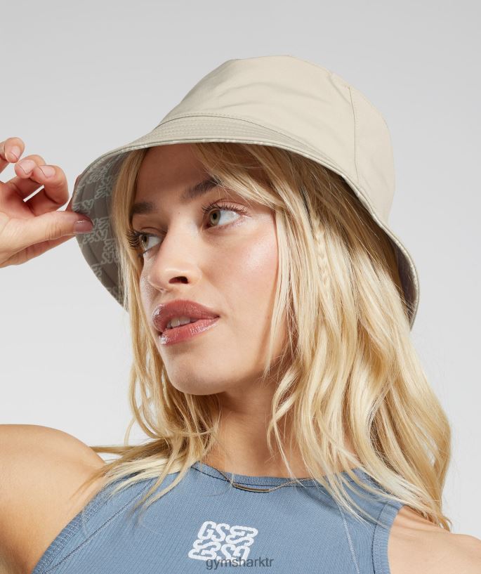 geri dönüşümlü kova şapka 8H4J021134 Gymshark Aksesuarlar üniseks çakıl grisi