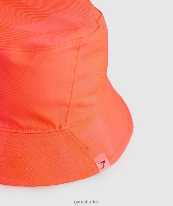 geri dönüşümlü kova şapka 8H4J021139 Gymshark Aksesuarlar üniseks beyaz/turuncu/şeftali