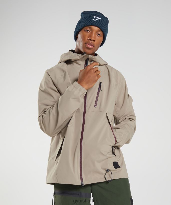ceketi geri al 8H4J02833 Gymshark Giyim erkekler çimento kahvesi