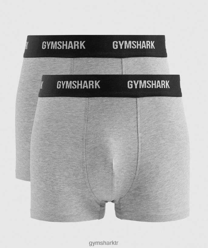 boksörler 2 paket 8H4J021051 Gymshark Giyim erkekler açık gri marn