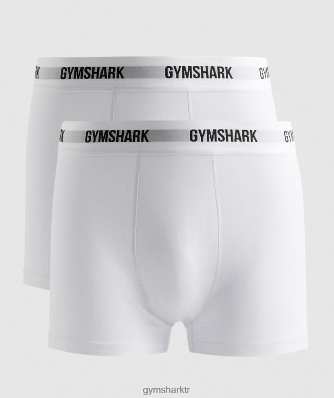 boksörler 2pk 8H4J021048 Gymshark Giyim erkekler beyaz