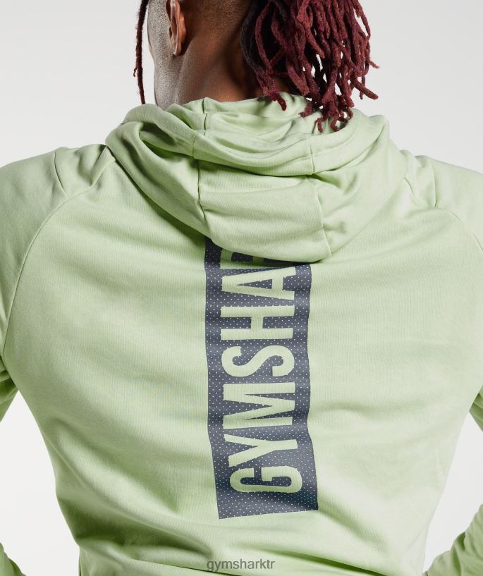 cesur kapşonlu 8H4J02852 Gymshark Giyim erkekler bitki örtüsü yeşili