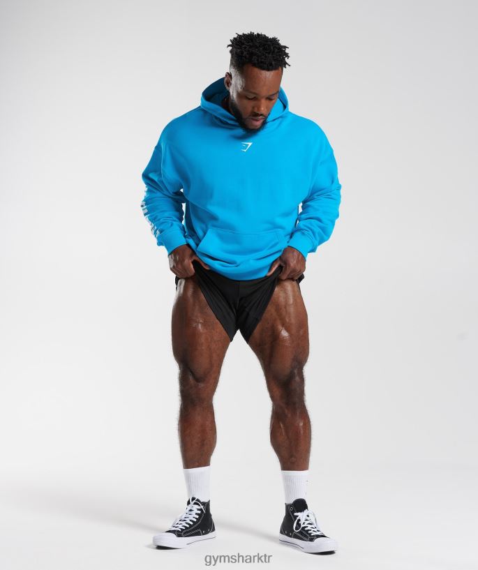 dilim kapşonlu 8H4J02880 Gymshark Giyim erkekler elektrik mavisi