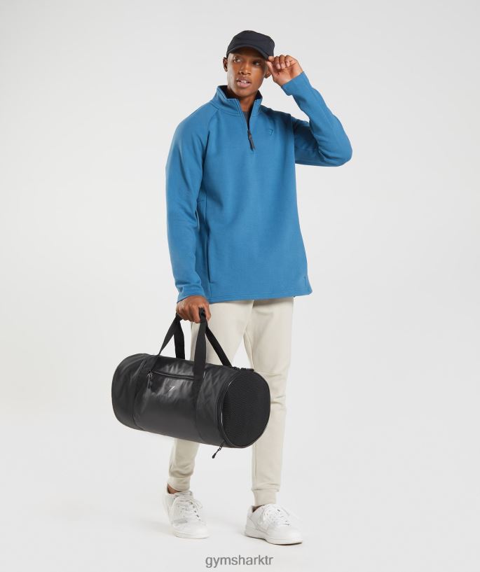 dinlenme günü 1/4 zip 8H4J02832 Gymshark Giyim erkekler göl kenarı mavisi