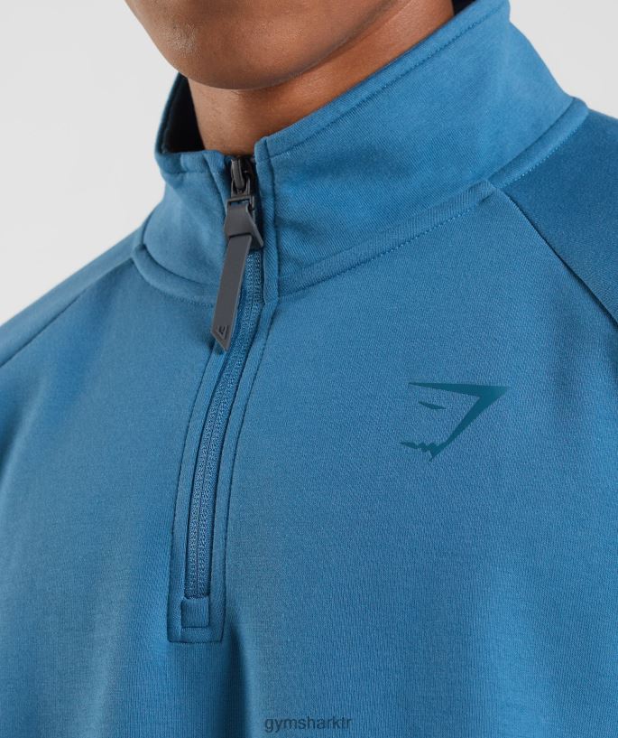 dinlenme günü 1/4 zip 8H4J02832 Gymshark Giyim erkekler göl kenarı mavisi