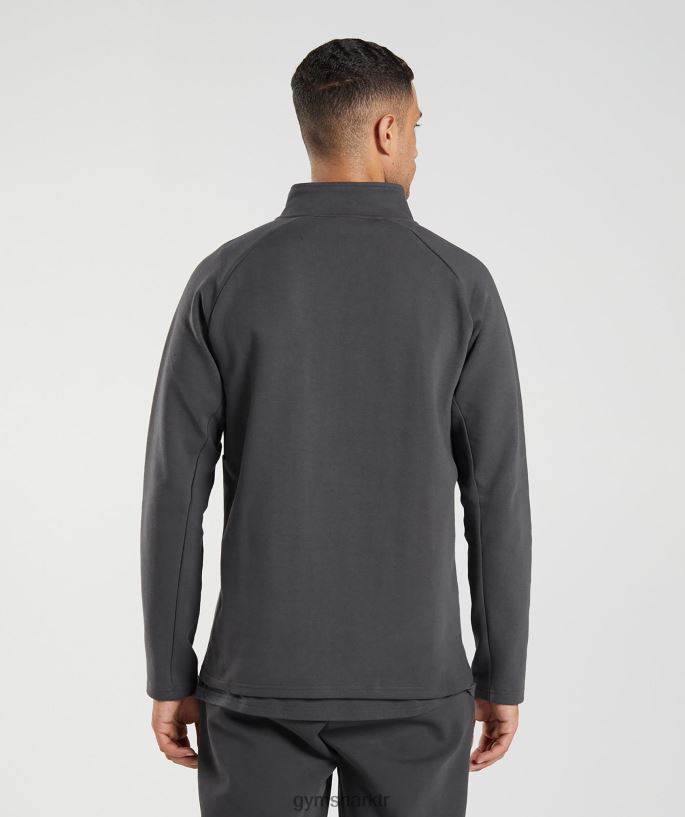 dinlenme günü 1/4 zip 8H4J02862 Gymshark Giyim erkekler oniks grisi