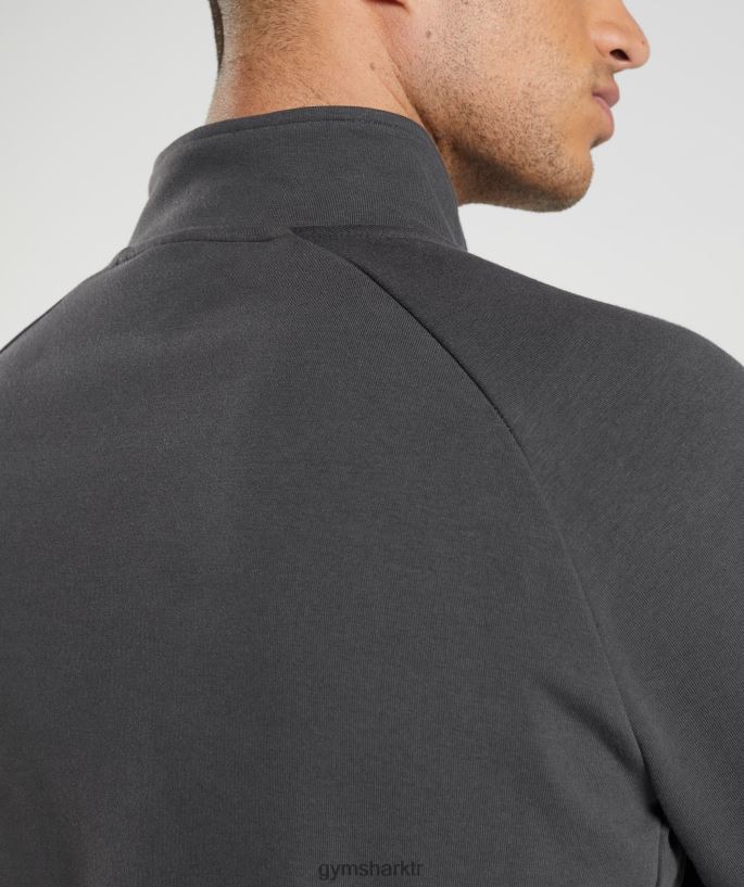 dinlenme günü 1/4 zip 8H4J02862 Gymshark Giyim erkekler oniks grisi