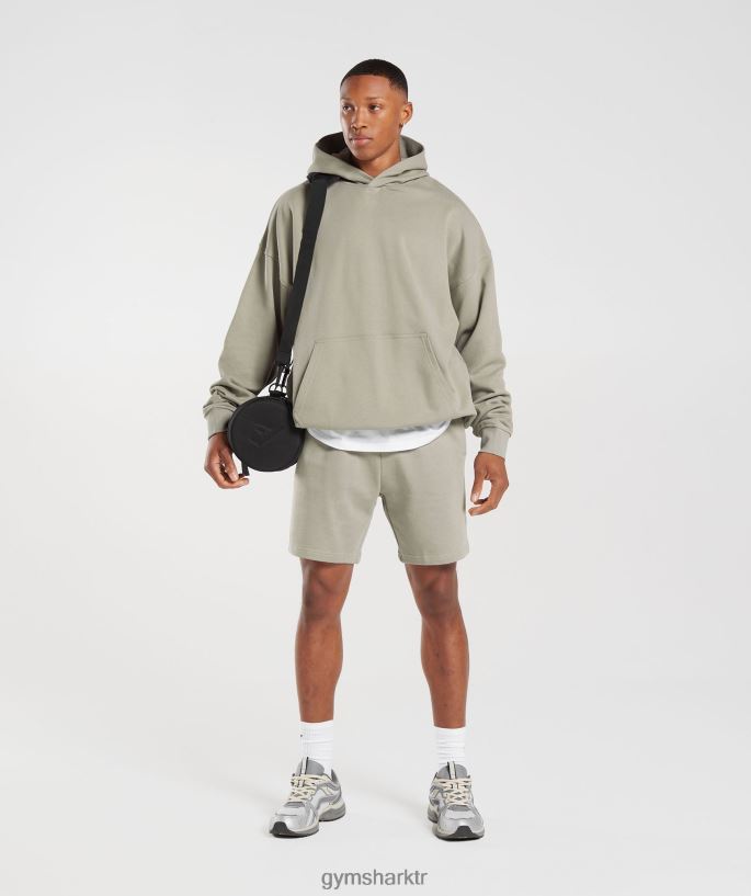 dinlenme günü essentials kapşonlu 8H4J02800 Gymshark Giyim erkekler ekru kahverengi