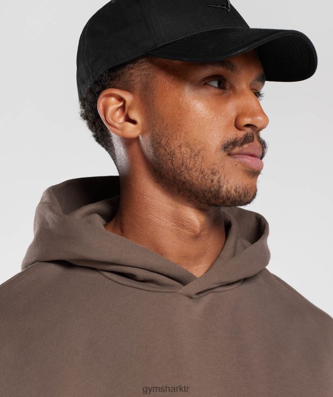 dinlenme günü essentials kapşonlu 8H4J02876 Gymshark Giyim erkekler trüf kahvesi