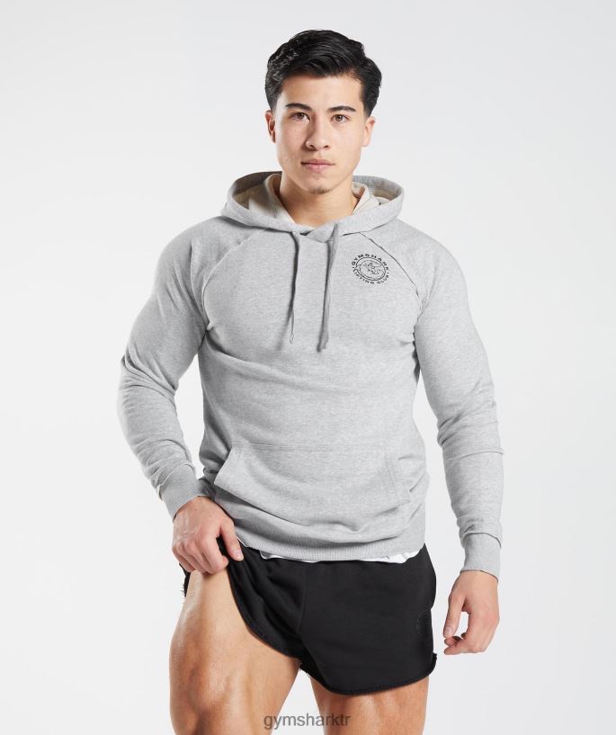 eski kapşonlu 8H4J02837 Gymshark Giyim erkekler açık gri marn