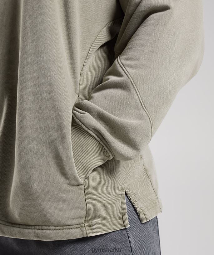 güç yıkanmış mürettebat 8H4J02860 Gymshark Giyim erkekler ekru kahverengi