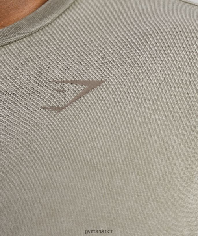 güç yıkanmış mürettebat 8H4J02860 Gymshark Giyim erkekler ekru kahverengi