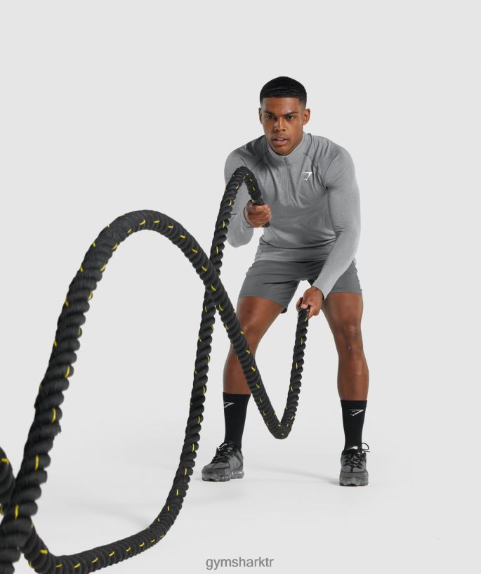 hayati ışık 1/4 fermuar 8H4J02845 Gymshark Giyim erkekler kömür marnı