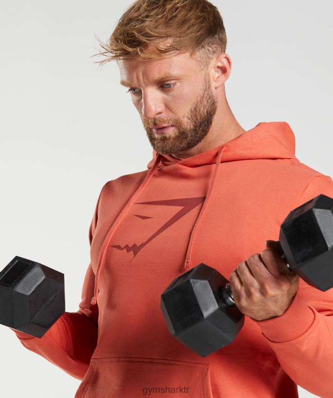 köpekbalığı dolgulu kapşonlu 8H4J02865 Gymshark Giyim erkekler fırtına kırmızısı