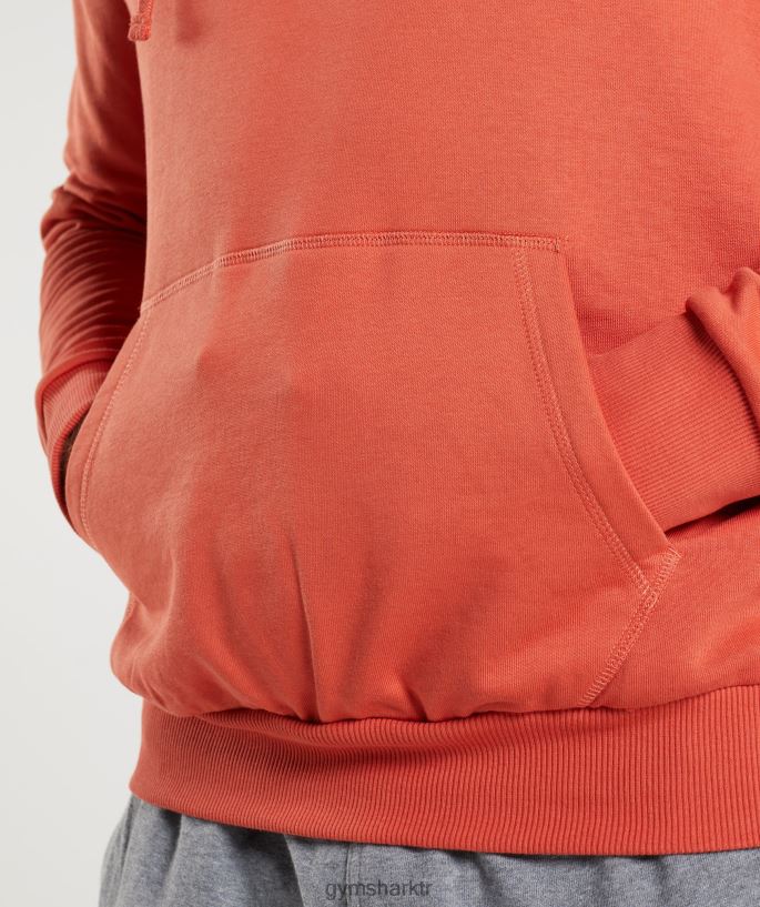 köpekbalığı dolgulu kapşonlu 8H4J02865 Gymshark Giyim erkekler fırtına kırmızısı