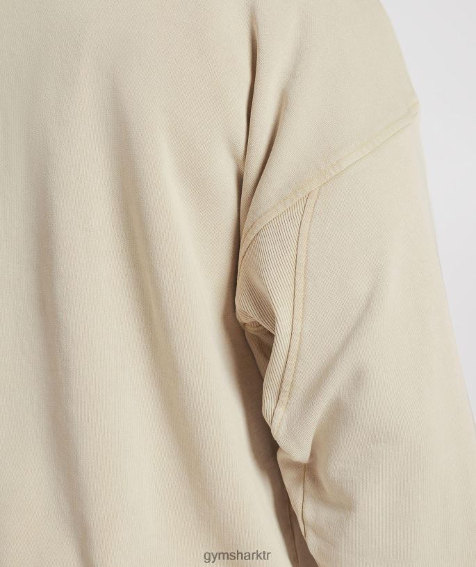 kolej kapşonlu 8H4J02805 Gymshark Giyim erkekler çakıl grisi/asit yıkama