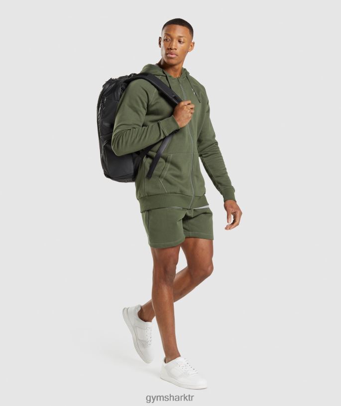 kret fermuarlı kapüşonlu svetşört 8H4J02821 Gymshark Giyim erkekler çekirdekli zeytin