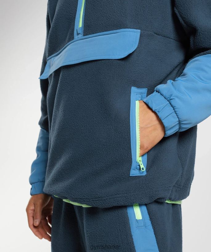 vibes polar 1/4 fermuar 8H4J02809 Gymshark Giyim erkekler lacivert/göl mavisi