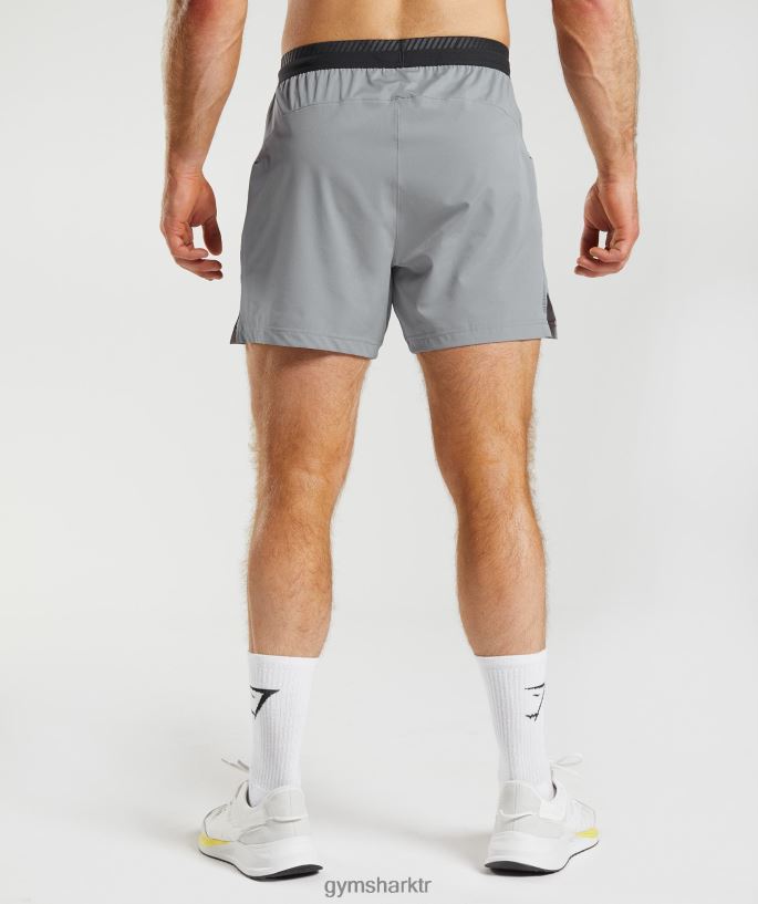 apex 5\" hibrit şort 8H4J02546 Gymshark Giyim erkekler sürüklenme gri