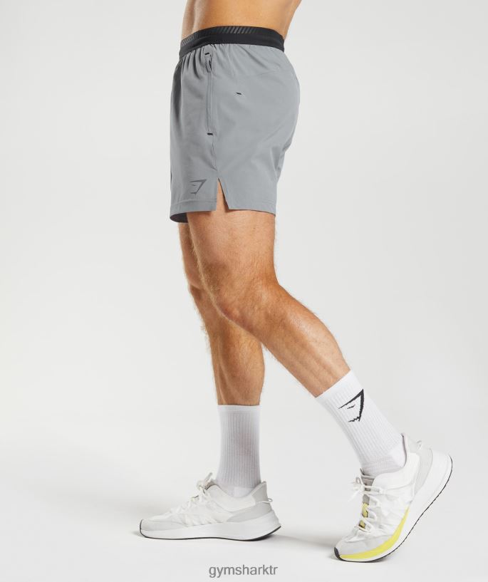apex 5\" hibrit şort 8H4J02546 Gymshark Giyim erkekler sürüklenme gri