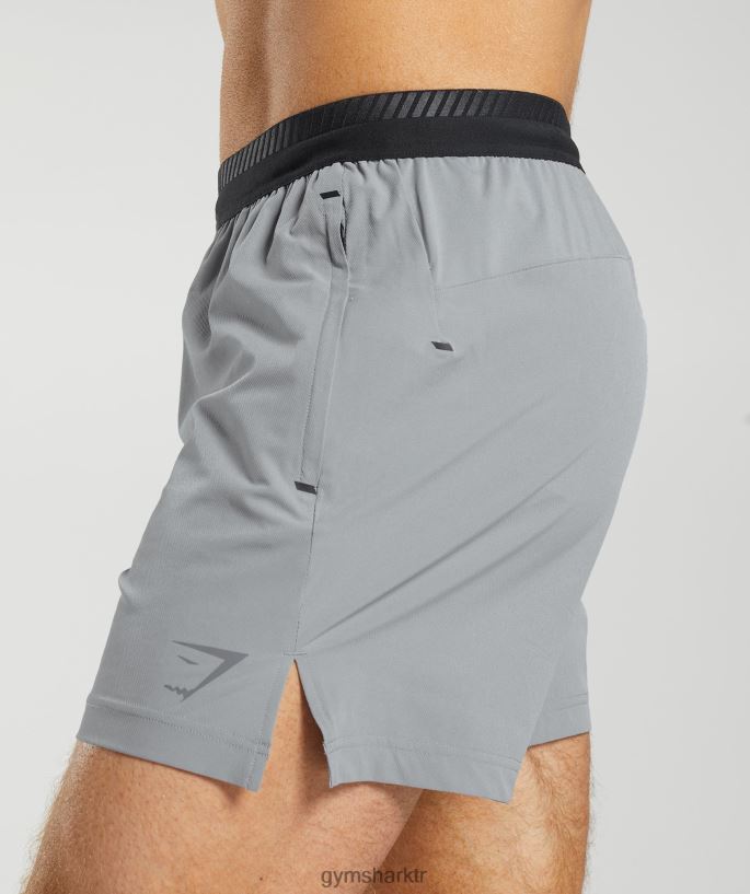 apex 5\" hibrit şort 8H4J02546 Gymshark Giyim erkekler sürüklenme gri