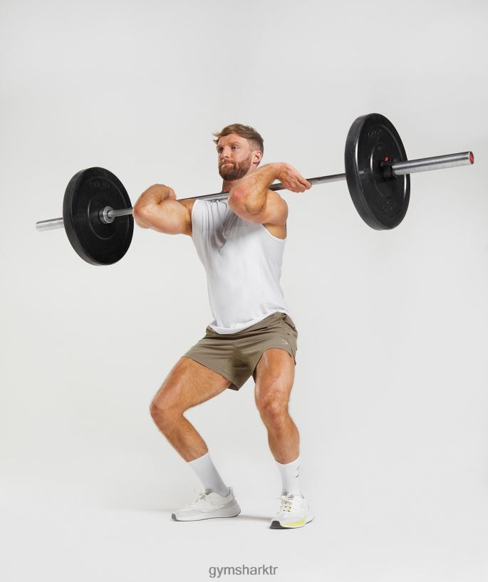 apex 5\" hibrit şort 8H4J02550 Gymshark Giyim erkekler dünyevi kahverengi