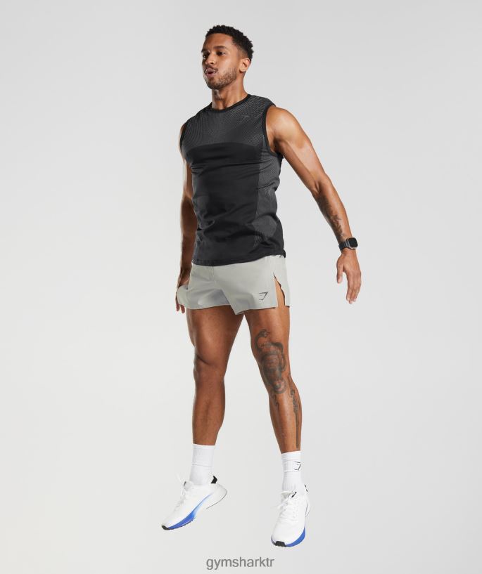 apex run 4\" şort 8H4J02539 Gymshark Giyim erkekler açık gri