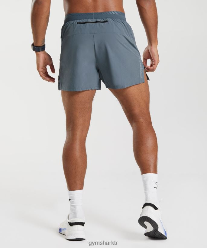 apex run 4\" şort 8H4J02542 Gymshark Giyim erkekler akşam mavisi