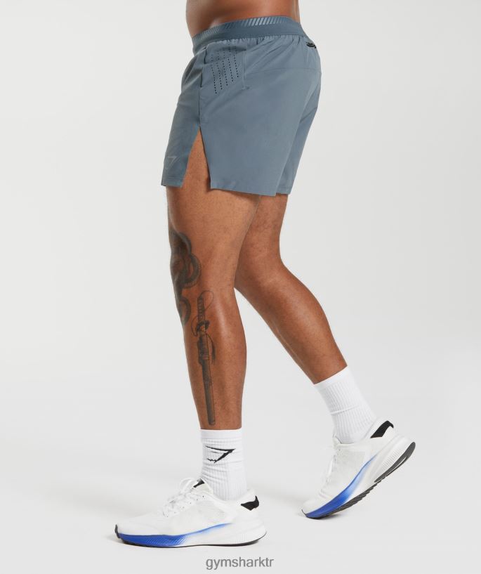 apex run 4\" şort 8H4J02542 Gymshark Giyim erkekler akşam mavisi