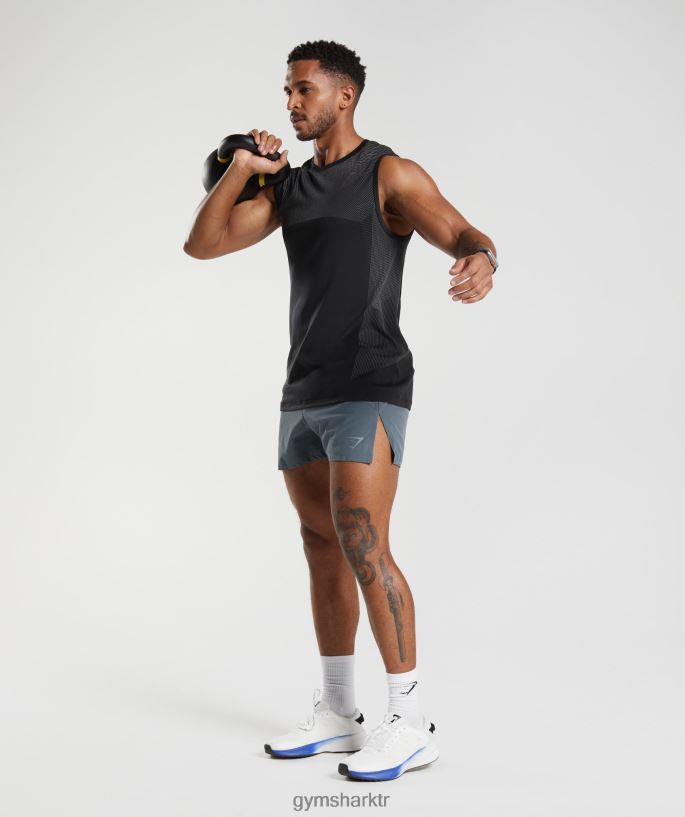 apex run 4\" şort 8H4J02542 Gymshark Giyim erkekler akşam mavisi