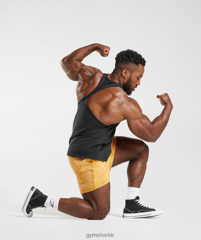 güç yıkanmış 5\" şort 8H4J02562 Gymshark Giyim erkekler güneşli sarı