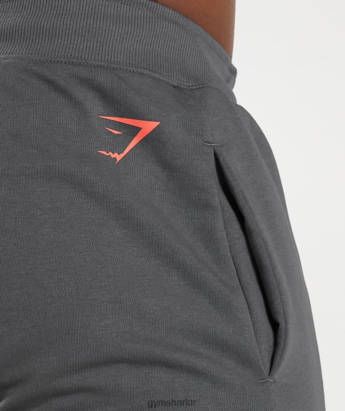 kalın şort 8H4J02532 Gymshark Giyim erkekler siluet gri