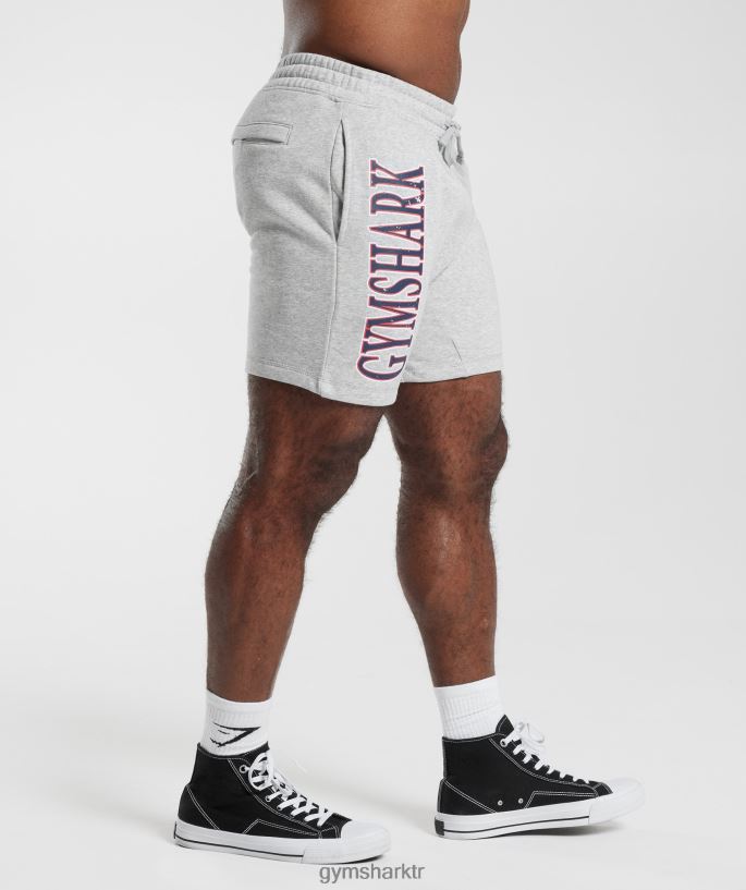 retro dalga şort 8H4J02535 Gymshark Giyim erkekler açık gri çekirdekli marn