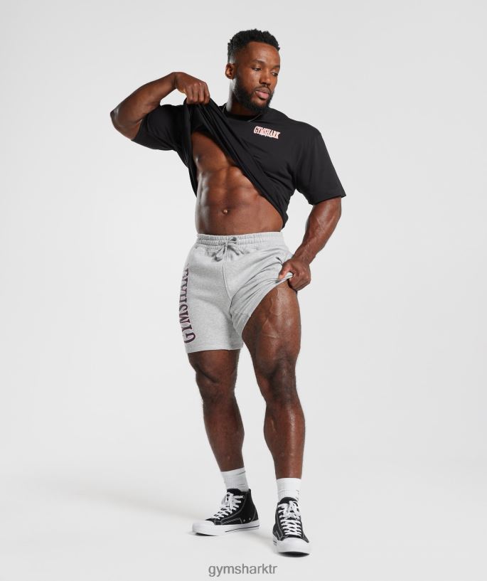 retro dalga şort 8H4J02535 Gymshark Giyim erkekler açık gri çekirdekli marn