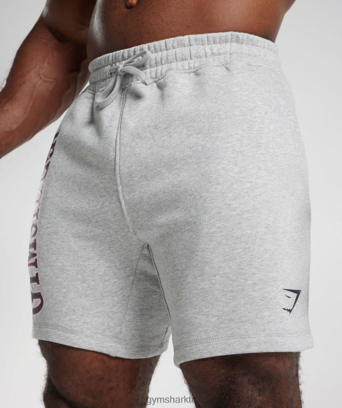 retro dalga şort 8H4J02535 Gymshark Giyim erkekler açık gri çekirdekli marn