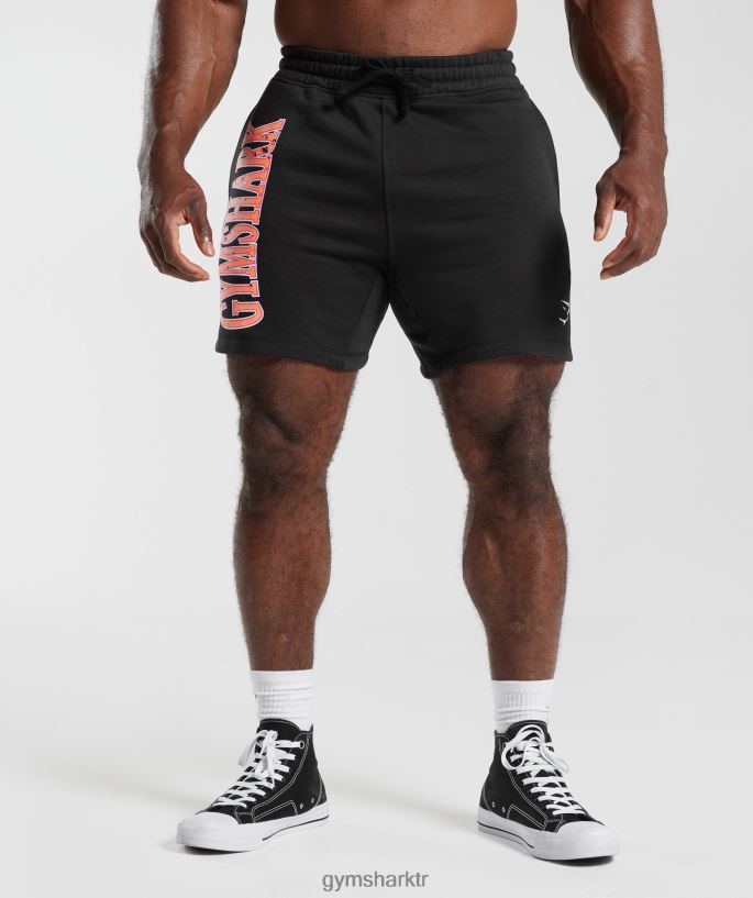 retro dalga şort 8H4J02536 Gymshark Giyim erkekler siyah