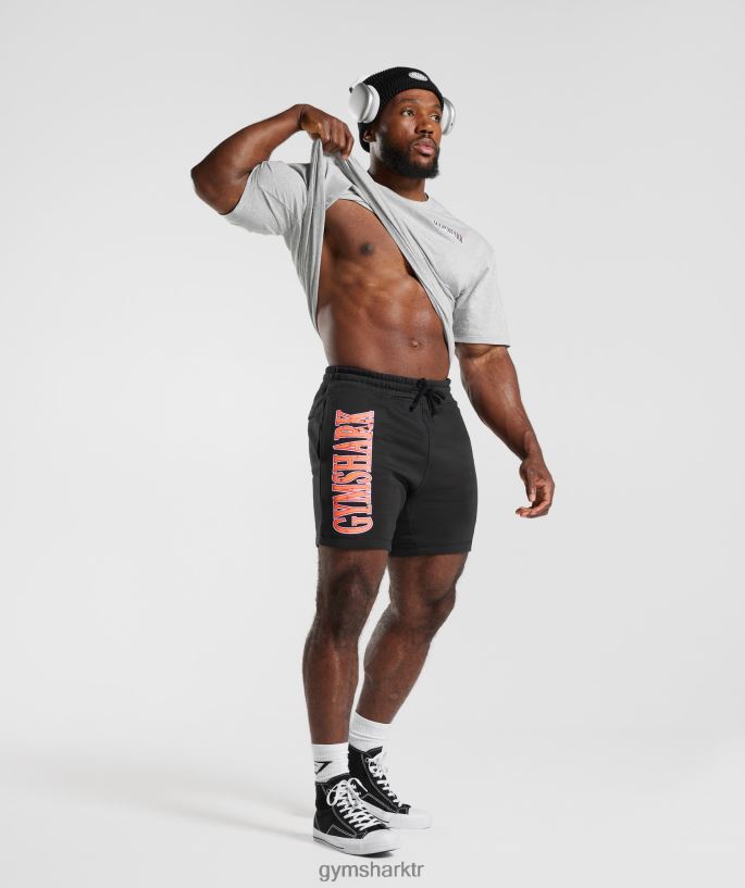 retro dalga şort 8H4J02536 Gymshark Giyim erkekler siyah