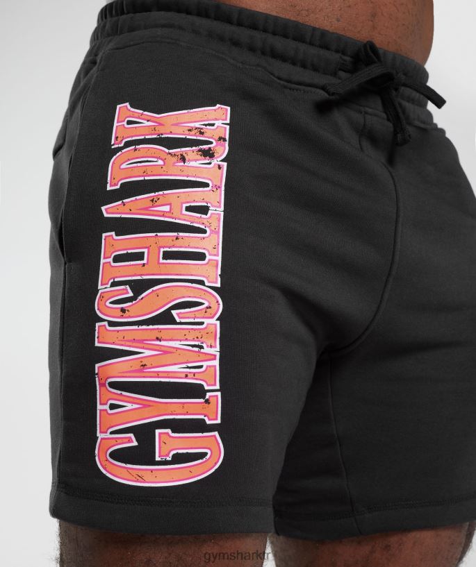 retro dalga şort 8H4J02536 Gymshark Giyim erkekler siyah