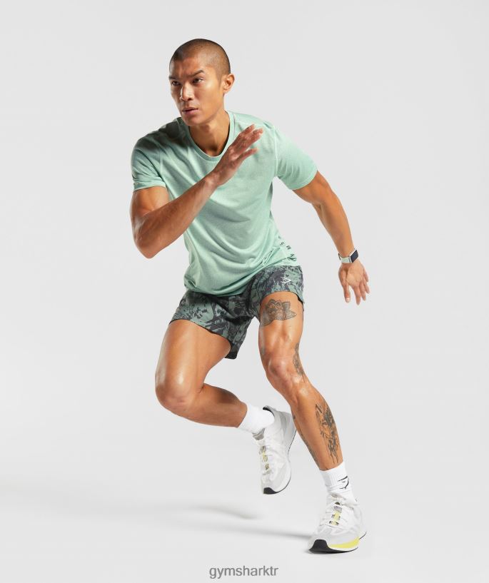 spor 5\" 2\'si 1 arada şort 8H4J02565 Gymshark Giyim erkekler söğüt yeşili/siyah