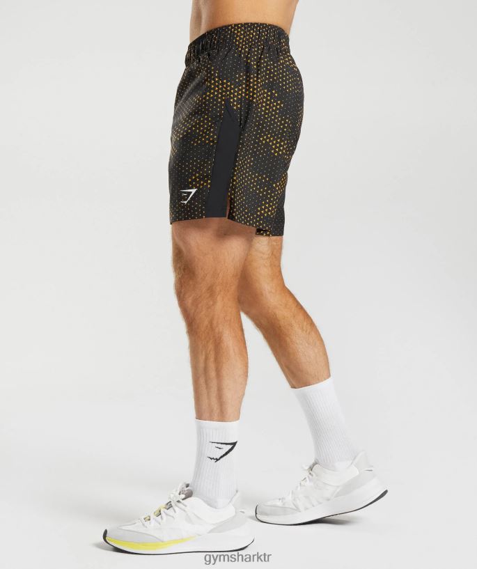 spor şort 8H4J02552 Gymshark Giyim erkekler zerdeçal sarı baskı