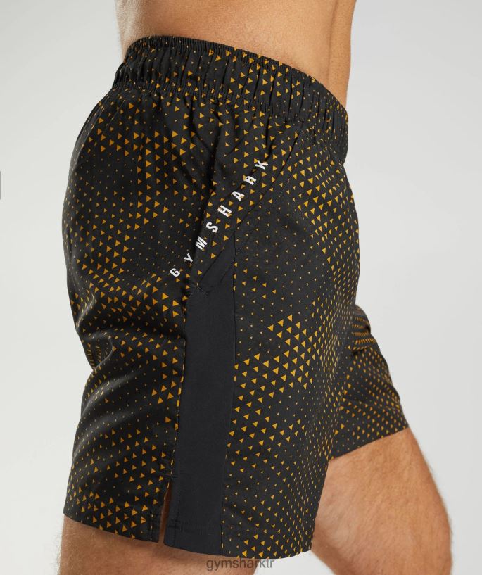 spor şort 8H4J02552 Gymshark Giyim erkekler zerdeçal sarı baskı