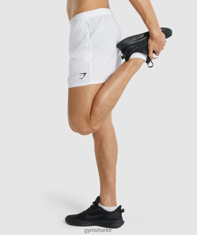 varış 5\" şort 8H4J02553 Gymshark Giyim erkekler beyaz