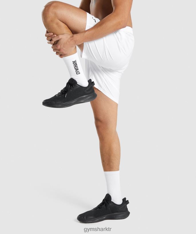 varış 7\" şort 8H4J02518 Gymshark Giyim erkekler beyaz