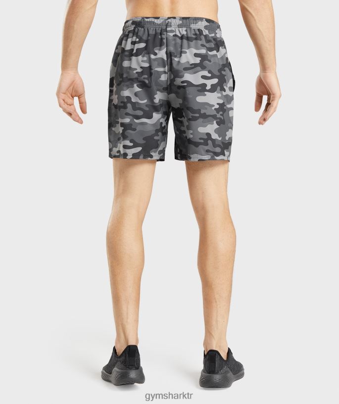 varış şortu 8H4J02534 Gymshark Giyim erkekler gri baskı