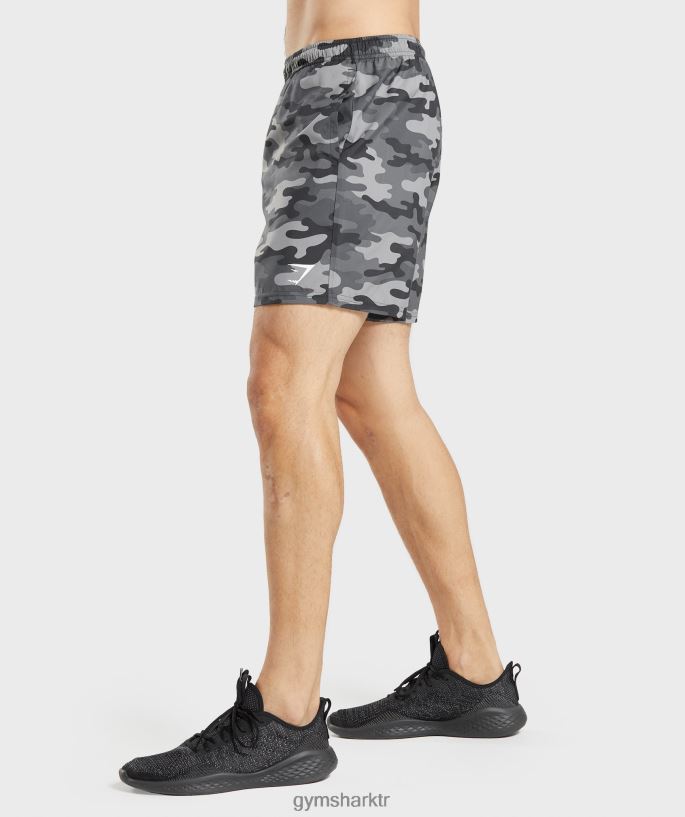 varış şortu 8H4J02534 Gymshark Giyim erkekler gri baskı