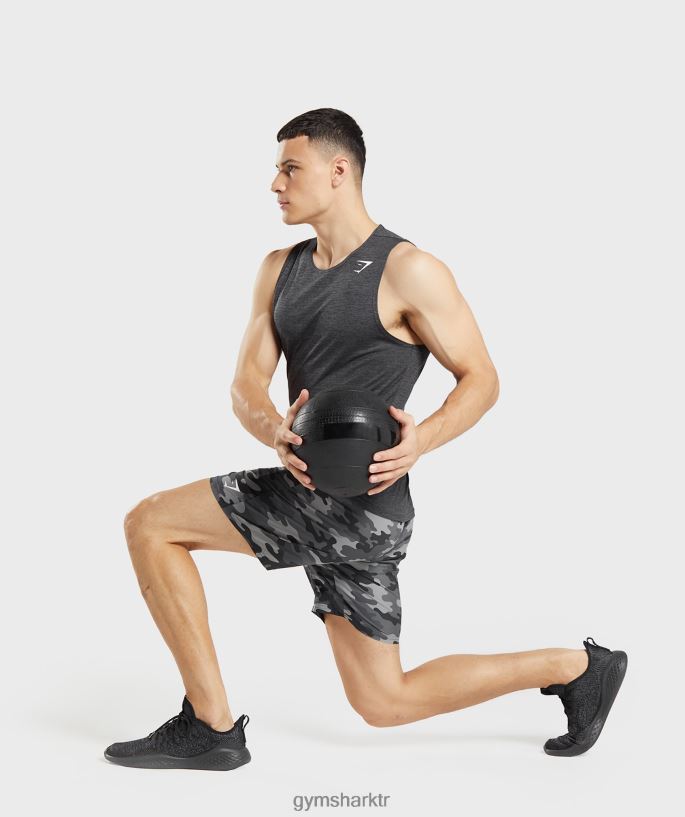 varış şortu 8H4J02534 Gymshark Giyim erkekler gri baskı