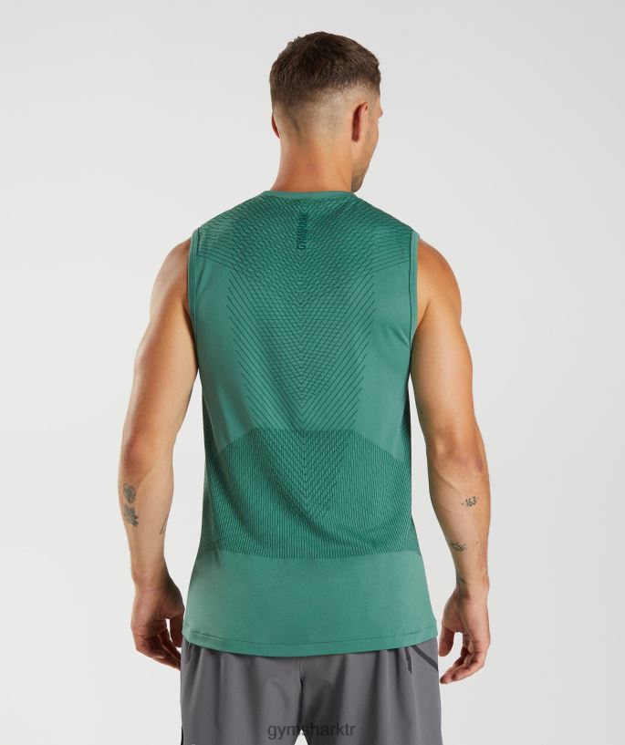 apeks dikişsiz tank 8H4J02910 Gymshark Giyim erkekler hoya yeşili/orman yeşili